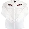 White Horse Mens Embroidered Red Rose L/S Western Shirt