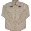 White Horse Ranch Mens Embroidered Guitar Shirt