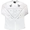 White Horse Men's L/S Embroidered Horse Shirt