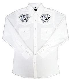 White Horse Mens Embroidered Royal Flush L/S Western Shirt