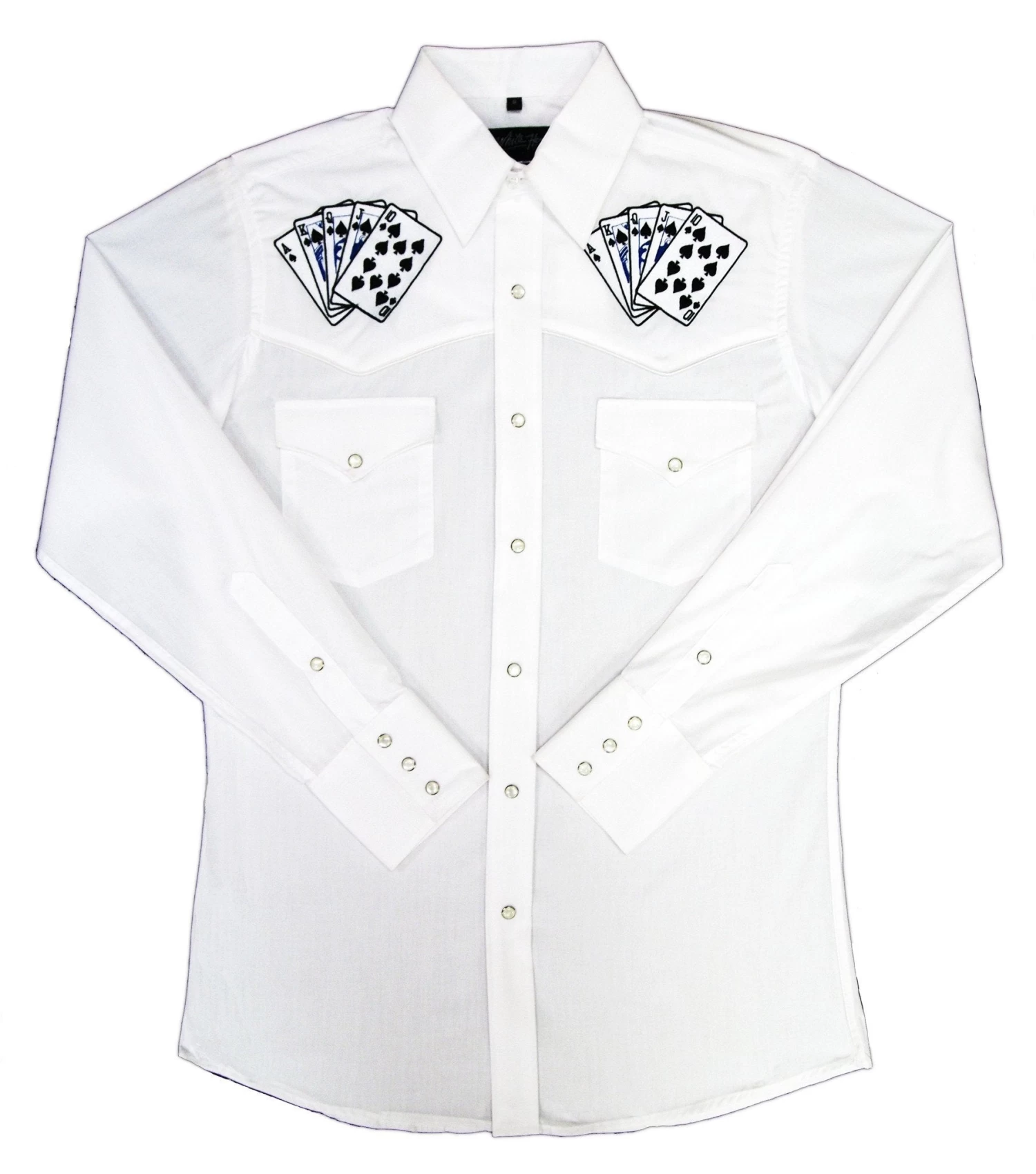 White Horse Mens Embroidered Royal Flush L/S Western Shirt