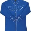 White Horse Men's Retro Royal L/S Shirt - Big Sizes