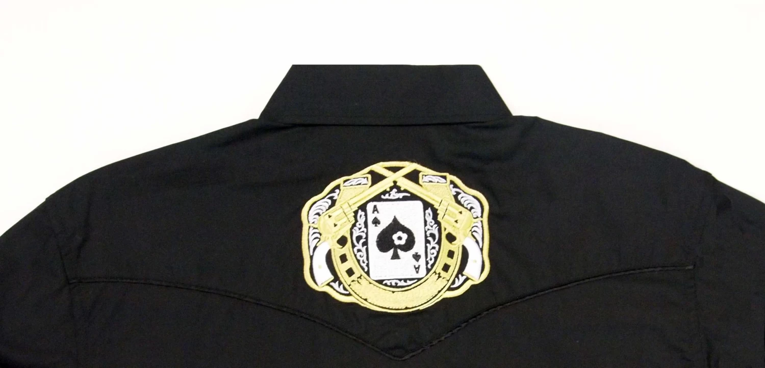White Horse Ranch Embroidered Spades & Pistols L/S Western Shirt - Image 2