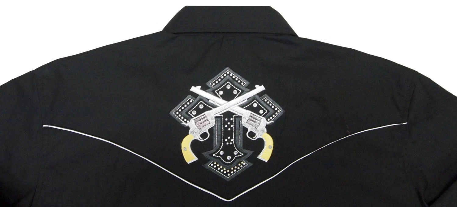 White Horse Ranch Mens Cross & Pistols L/S Shirt - Image 2