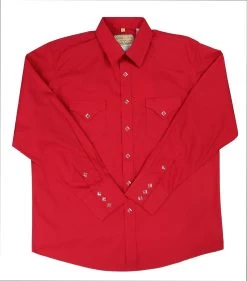 White Horse Men's Classic L/S Western Shirt - Red