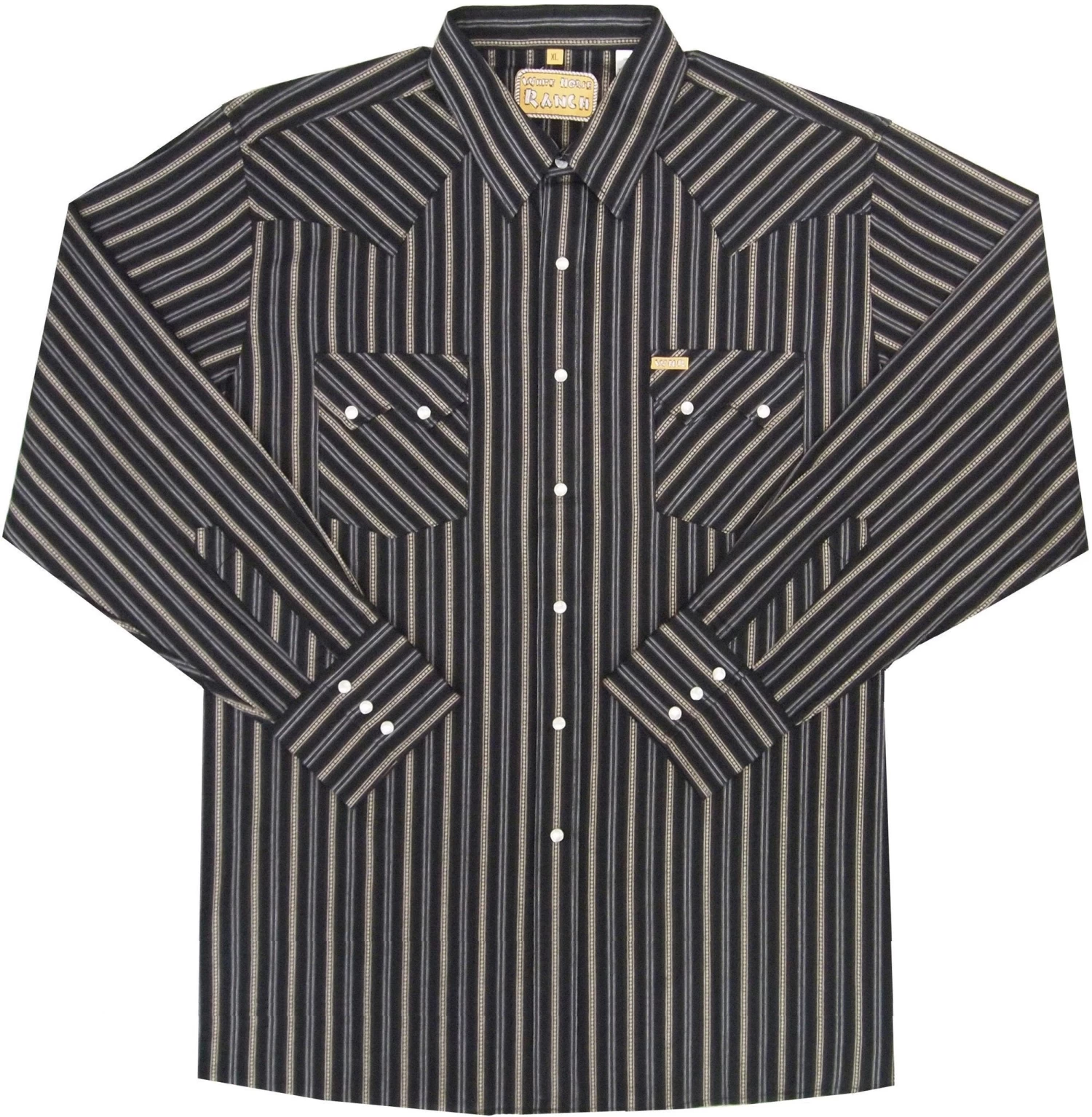 White Horse Mens Stripe L/S Western Shirt