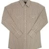 White Horse Mens Stripe Western Shirt