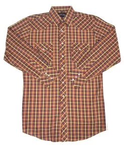 White Horse Mens Plaid Western Shirt