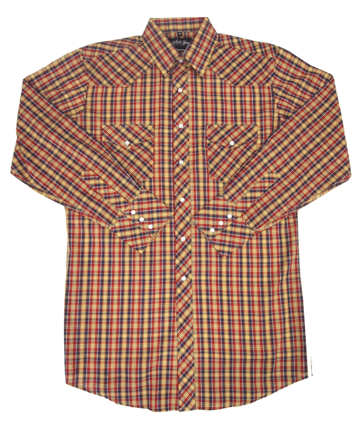 White Horse Mens Plaid Western Shirt