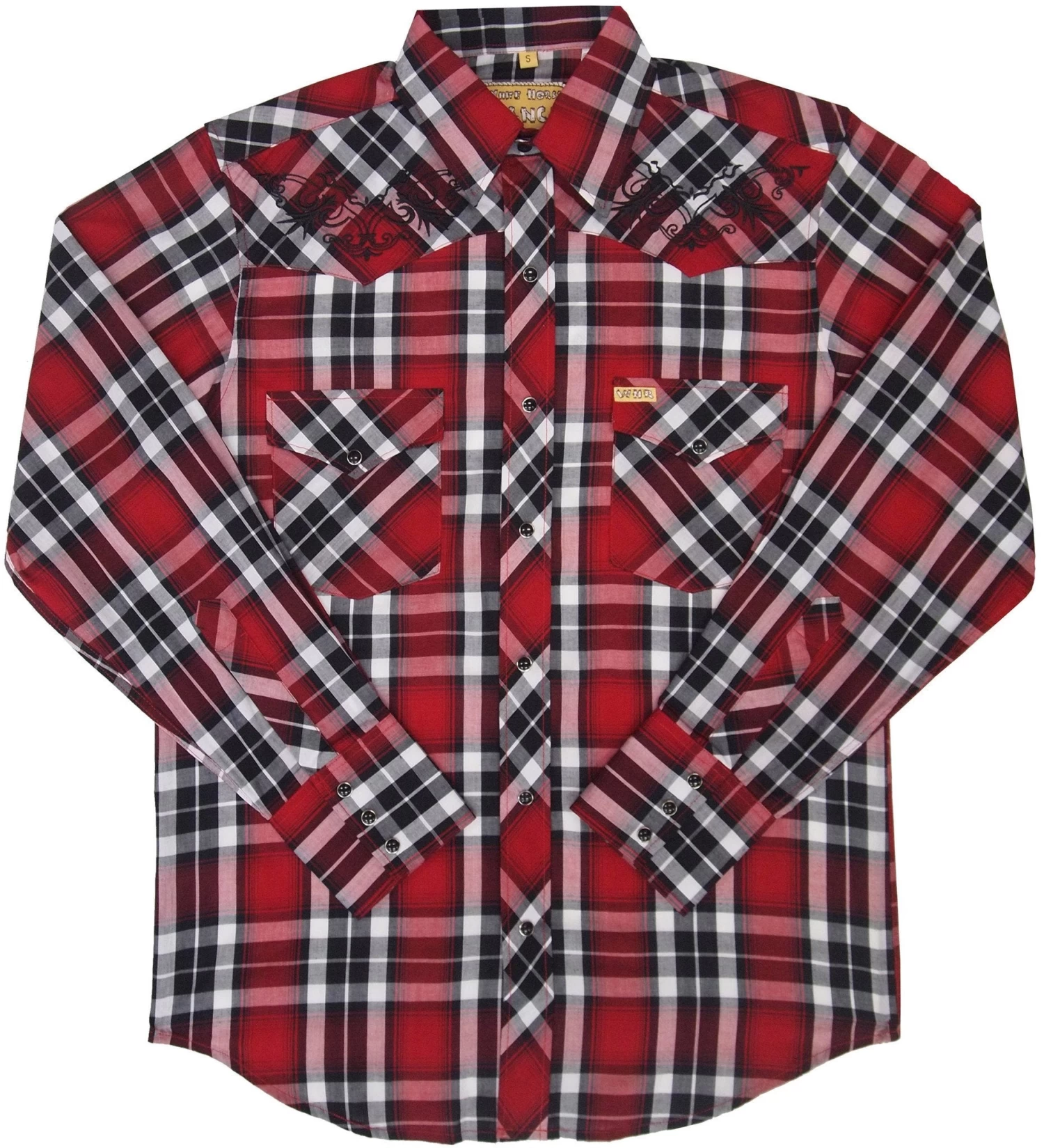 White Horse Ranch Mens Plaid Western Shirt