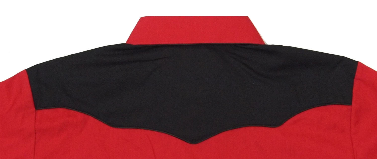 White Horse Men's Red/Black Yoke & Cuffs Shirt - Image 2