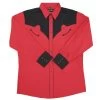 White Horse Men's Red/Black Yoke & Cuffs Shirt