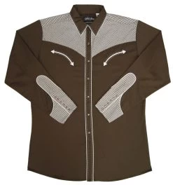 White Horse Men's Checkered Yoke & Cuff Western Shirt