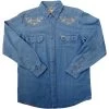 White Horse Ranch Mens Denim Embroidery Shirt