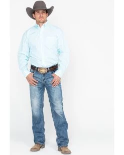 Wrangler Men's George Strait Small Check Longsleeve Western Shirt