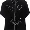 White Horse Mens Retro Black L/S Shirt - Big Sizes
