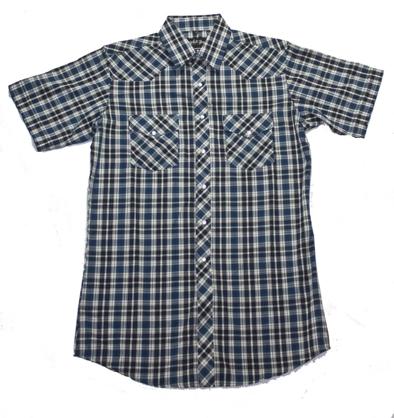 White Horse Mens Plaid Western Shirt