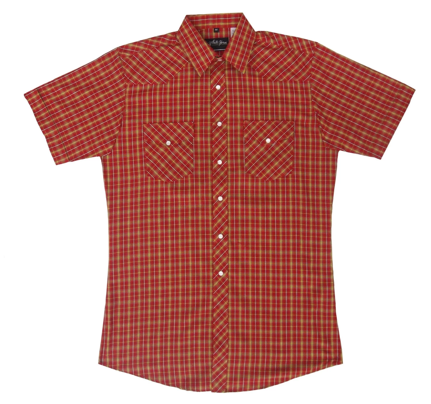 White Horse Men's Plaid Western Shirt
