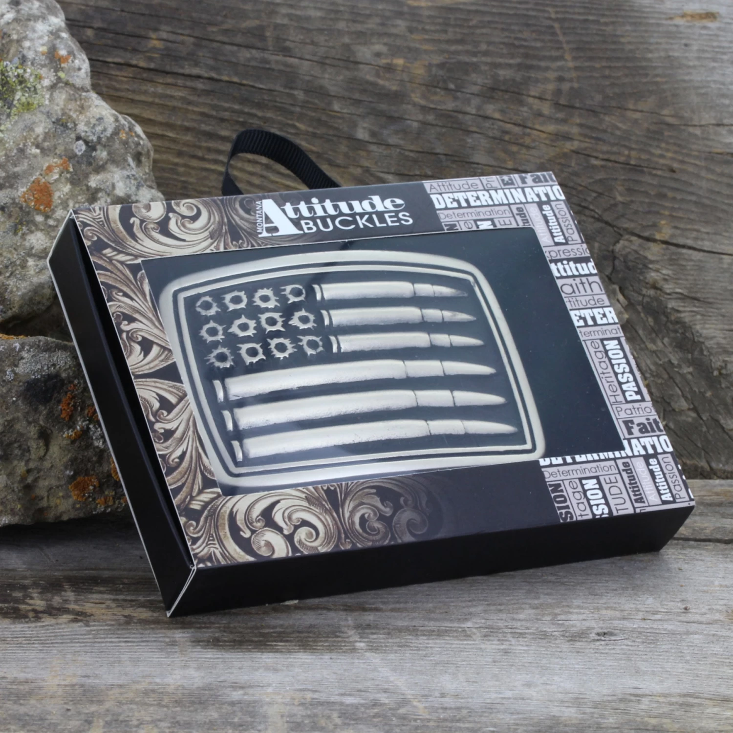 Montana Silversmiths Silver Bullet Flag Attitude Buckle - Image 2