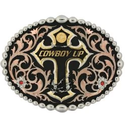 Montana Silversmiths Tri Color Cowboy Up Attitude Buckle
