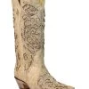 Corral Boots Corral Women's White Glitter Inlay & Crystals Wedding Boot