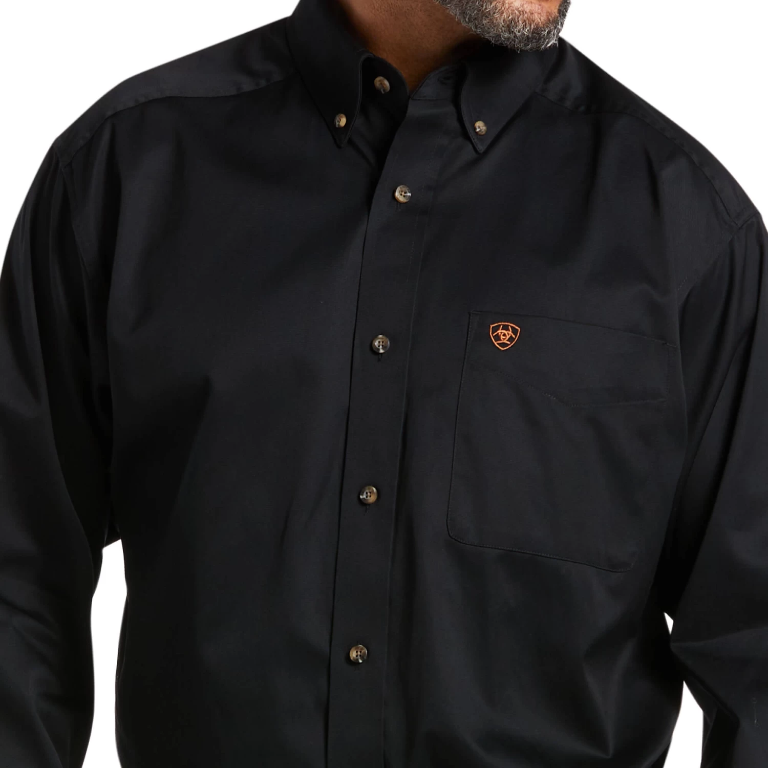 Ariat Men's Solid Twill Classic Fit Shirt - Black - Image 4
