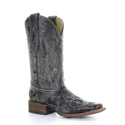 Corral Boots Corral Women's Black Python Overlay Boots