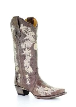 Corral Boots Corral Women's Tobacco Floral Embroidery Western Boot