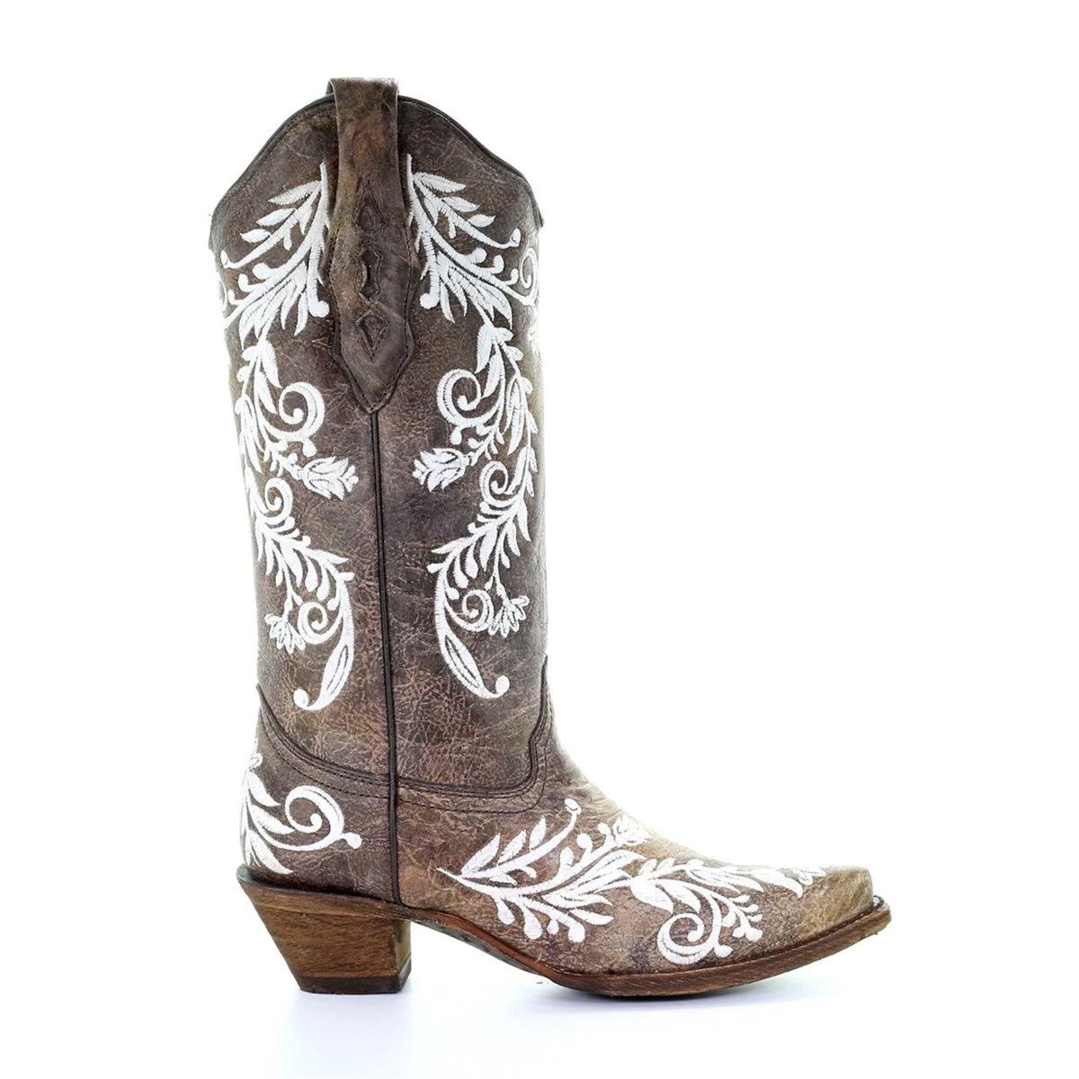 Corral Boots Corral Women's Brown/White Embroidery Western Boot - Image 2