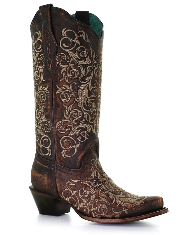 Corral Boots Corral Women's Floral Snip Toe Western Boot