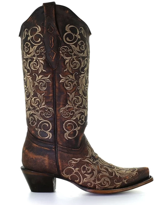 Corral Boots Corral Women's Floral Snip Toe Western Boot - Image 2