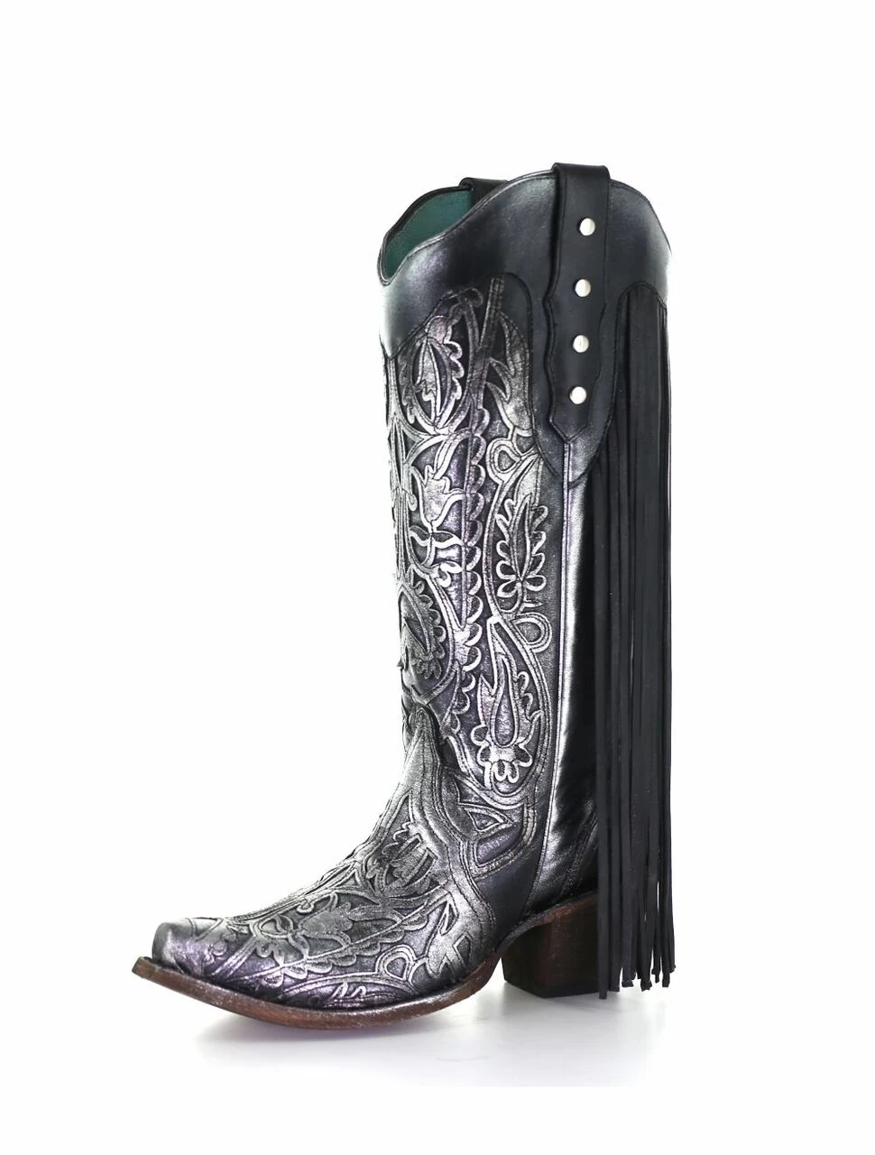 Corral Boots Corral Women's Floral Inlay Fringe Boots - Image 2