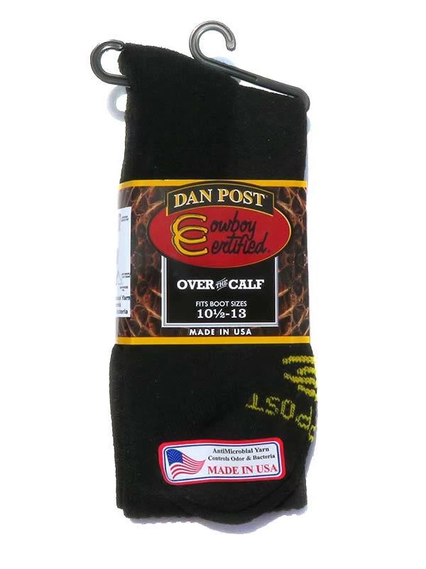 Dan Post Men's Cowboy Certified Over The Calf Boot Socks - Size 10.5-13