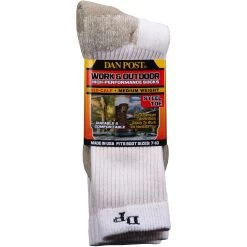 Dan Post Men's Medium Weight Steel Toe Socks - 2 Pack
