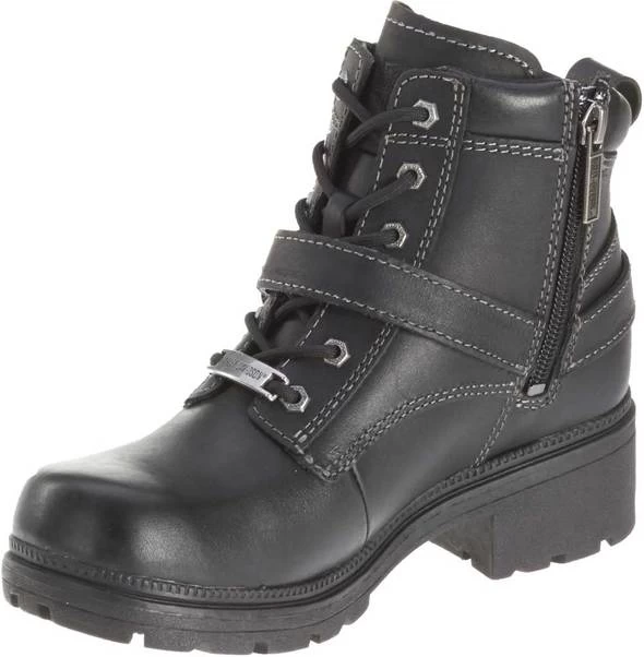 Harley Davidson Harley-Davidson Women's Tegan Black Lace-up Boots - Image 2