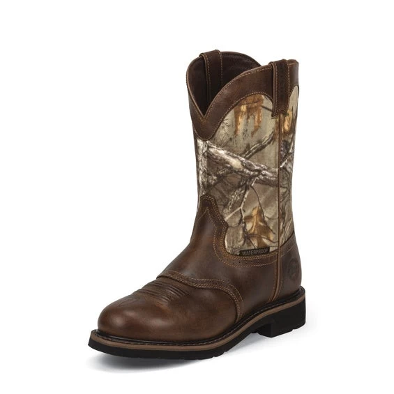 Justin Men's Trekker Camo Waterproof With Saddle Vamp