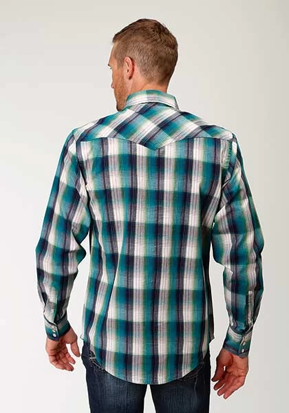 Roper Men's Long Sleeve Plaid Western Shirt - Image 3