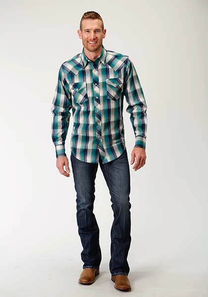 Roper Men's Long Sleeve Plaid Western Shirt - Image 2