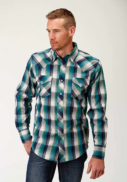 Roper Men's Long Sleeve Plaid Western Shirt