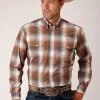 Roper Men's Copper Ombre Plaid Shirt