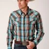 Roper Men's Desert Dobby Plaid Shirt