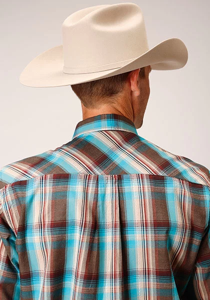 Roper Men's Desert Dobby Plaid Shirt - Image 3