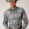 Roper Men's Aztec Print Western Shirt