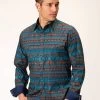 Roper Men's Long Sleeve Blanket Print Western Shirt