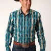 Roper Men's Aztec Stripe Print Shirt