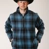 Roper Men's Plaid Micro Fleece Pullover