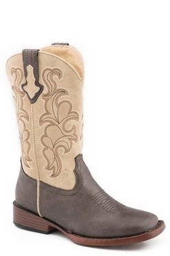 Roper Men's Tan Faux Leather Square Toe Boot