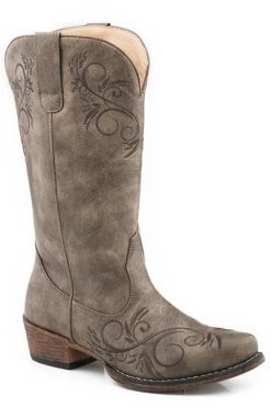 Roper Women's Scroll Embroidery Faux Leather Boot