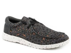 Roper Women's Black Leopard Canvas Shoe