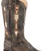Roper Women's Vintage Brown Leather W/Inlay Arrows Western Boots